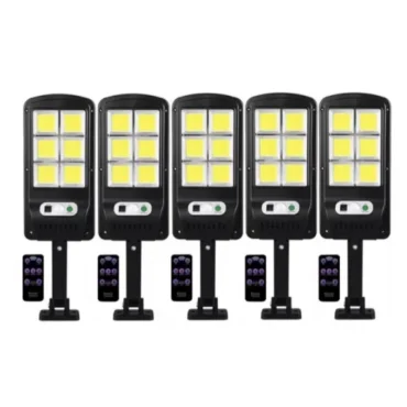 5 броя Соларни 1200W LED Лампи IP67+стойки